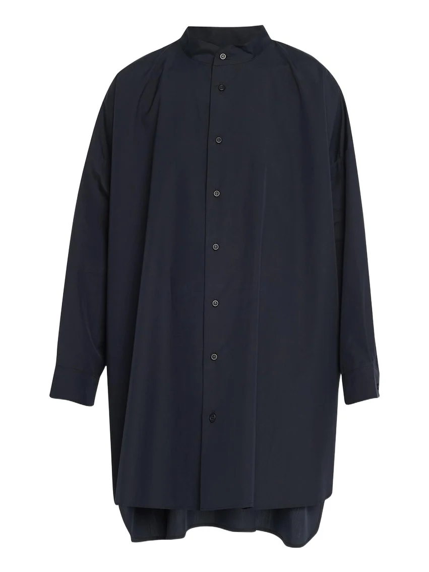 Wide A-Line Collarless Classic Shirt (Long Plus) Wide A-Line Collarless Classic Shirt (Long Plus)