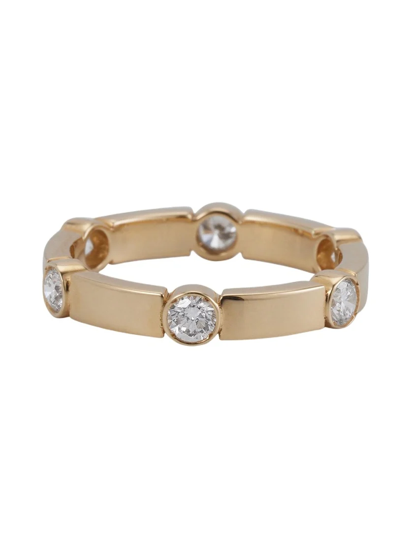 18K Yellow Gold Stepping Stones Stream Ring with Diamonds 18K Yellow Gold Stepping Stones Stream Ring with Diamonds