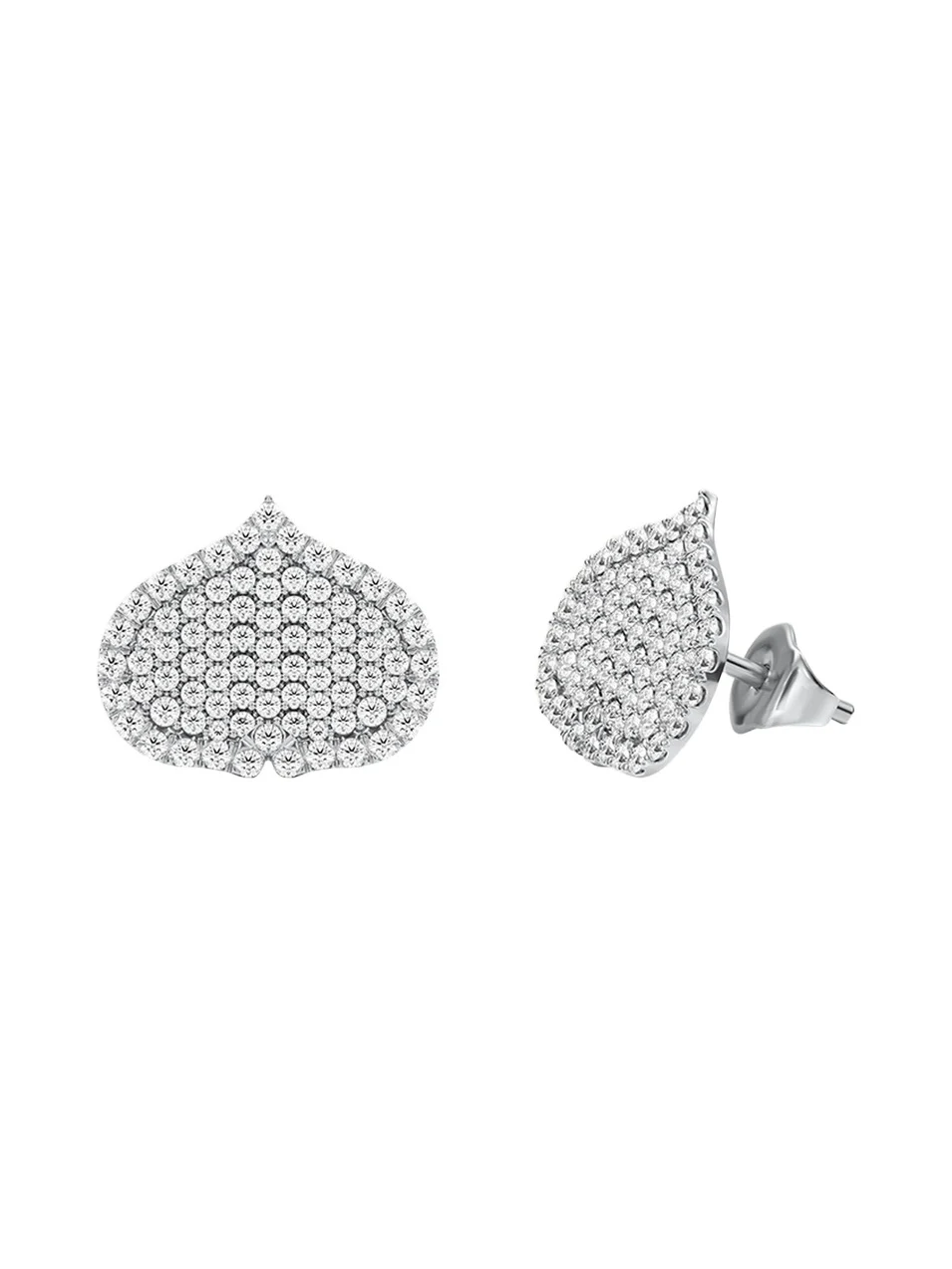 Eye Adore Stud Earrings in Gold and White Diamonds, 15mm