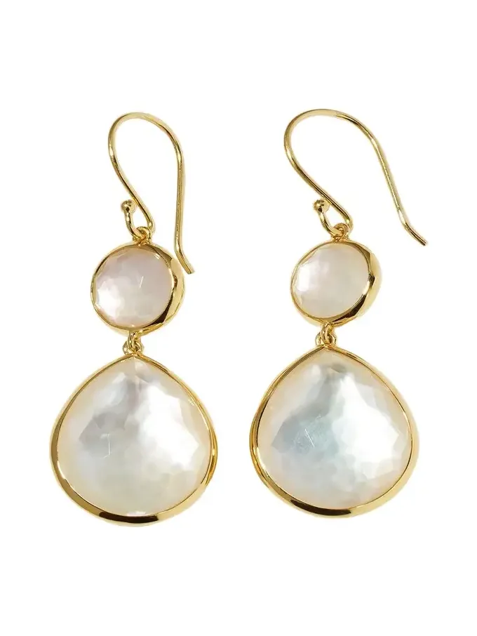 Rock Candy Snowman Teardrop Earrings in 18K Gold