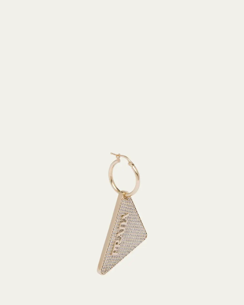 Prada Crystal Logo Symbole Left Earring | Thumbnail 3