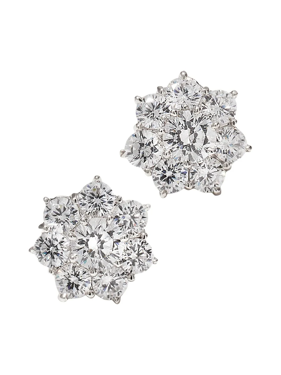 FANTASIA by DESERIO Flower CZ Crystal Stud Earrings