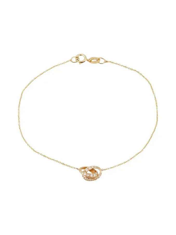 18K Micro Crescent Links Bracelet with 1 Side Pave 18K Micro Crescent Links Bracelet with 1 Side Pave