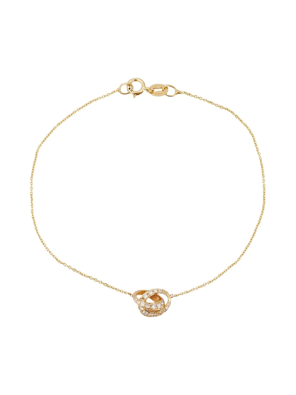 18K Micro Crescent Links Bracelet with 1 Side Pave 18K Micro Crescent Links Bracelet with 1 Side Pave
