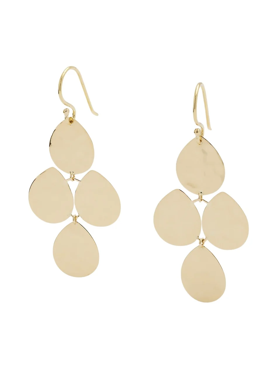 Small Crinkle Cascade Earrings in 18K Gold