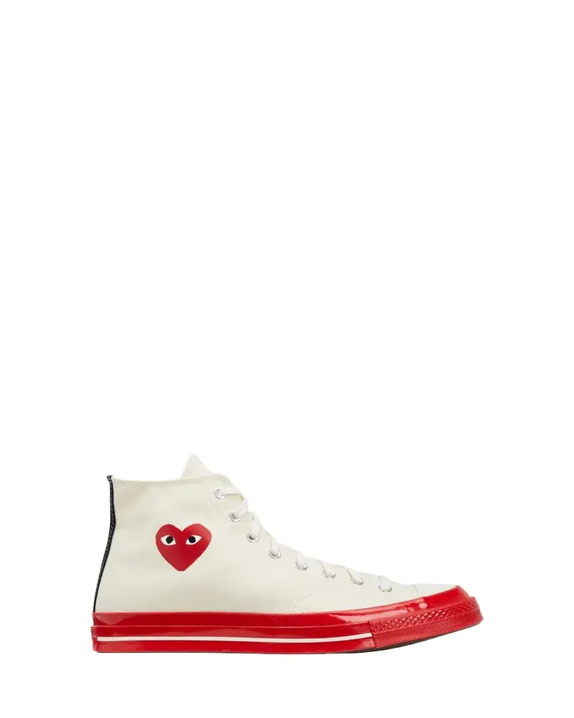 CDG Play x Converse Red Sole Canvas High-Top Sneakers | Image 1 CDG Play x Converse Red Sole Canvas High-Top Sneakers | Image 1