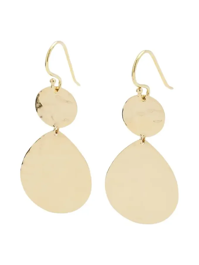 Snowman Crinkle Earrings in 18K Gold