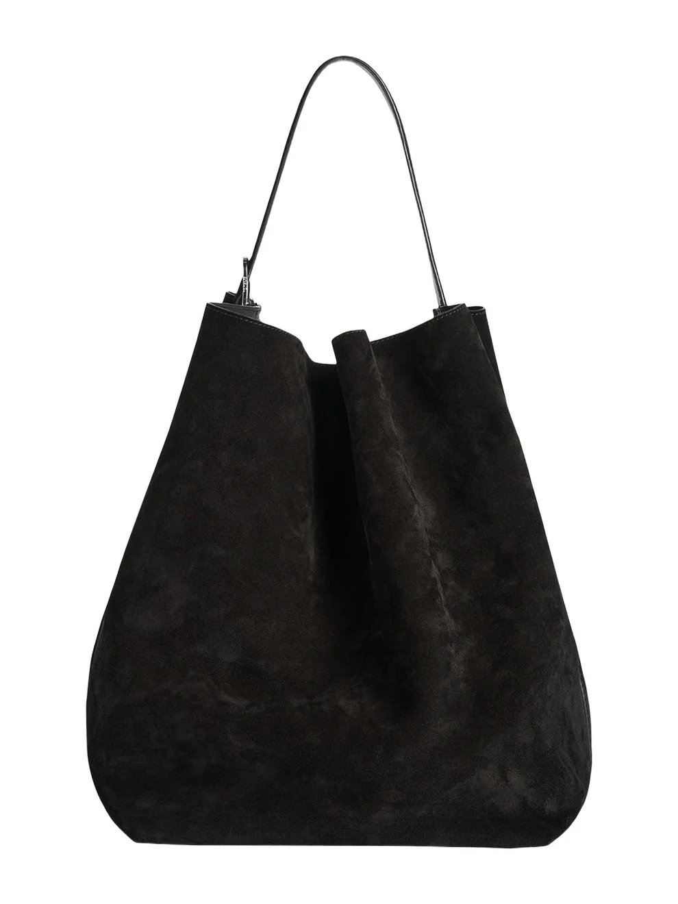 Belted Tote Bag in Suede