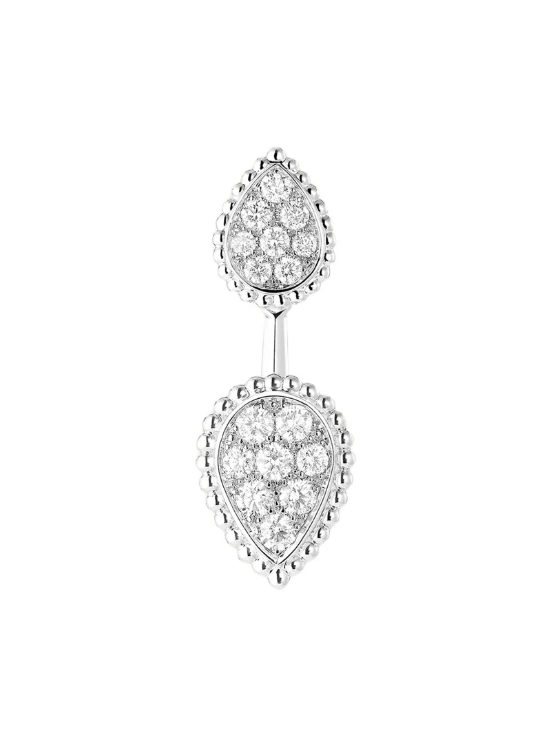 Serpent Boheme Diamond Earring in White Gold, Single