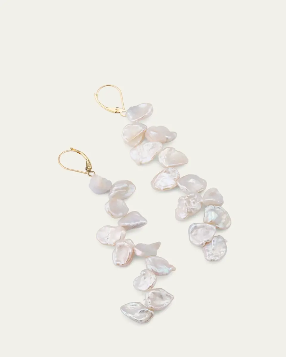 V.BELLAN Jo Pearl Drop Earrings in 14K Yellow Gold | Thumbnail 3 V.BELLAN Jo Pearl Drop Earrings in 14K Yellow Gold | Thumbnail 3