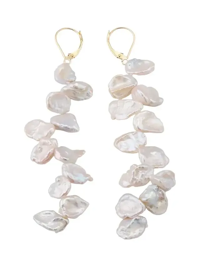 Jo Pearl Drop Earrings in 14K Yellow Gold