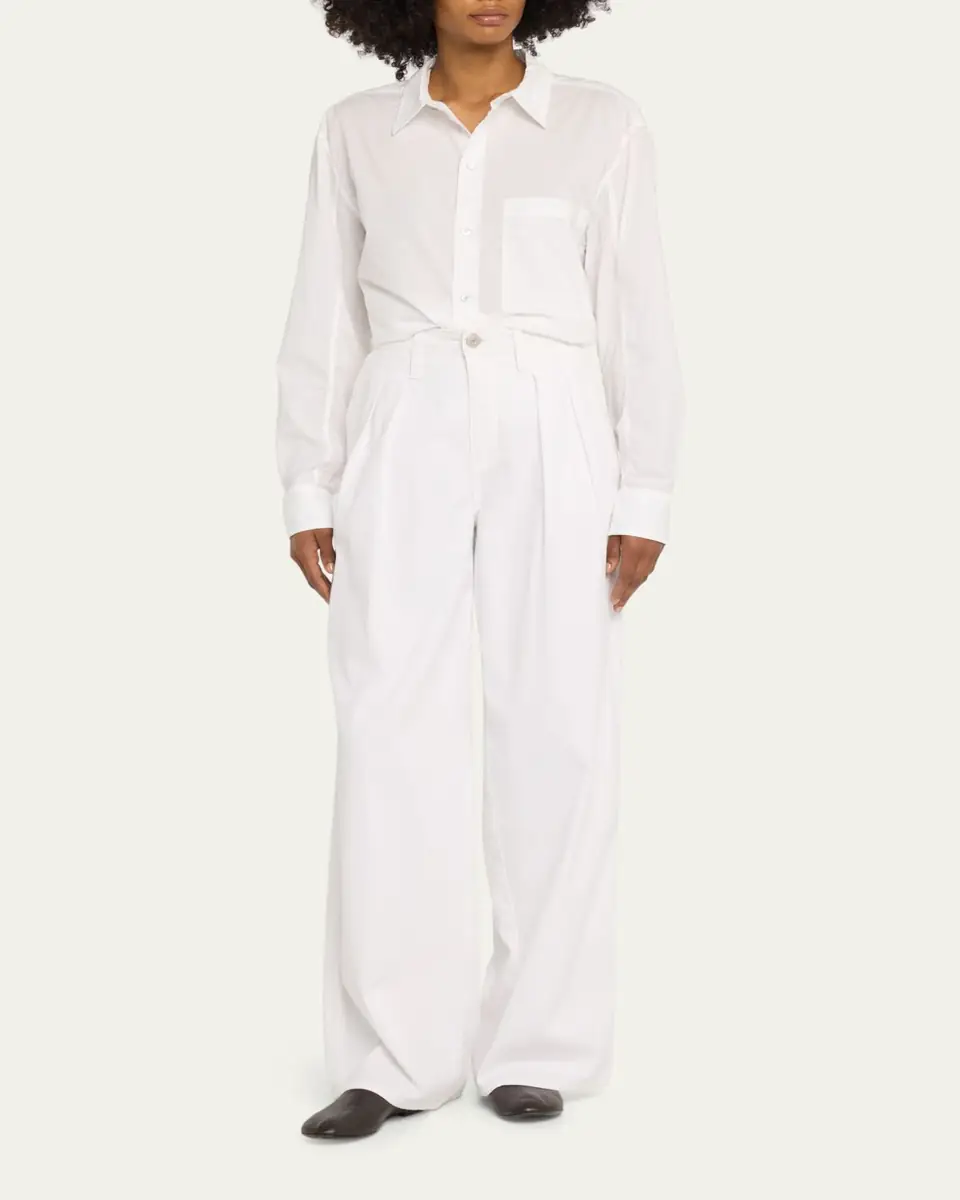 AMO Denim Ruth Cropped Button-Front Shirt | Thumbnail 2