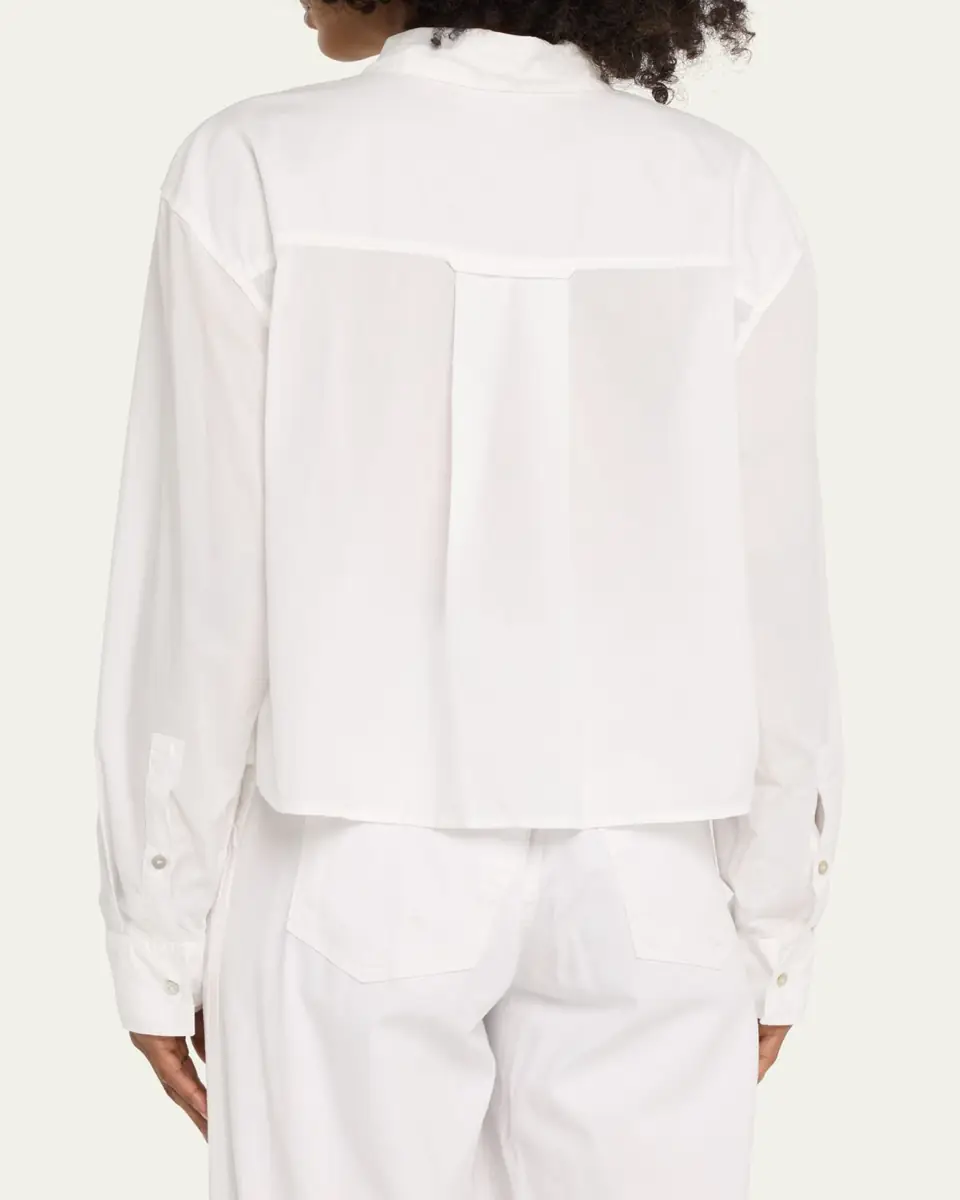 AMO Denim Ruth Cropped Button-Front Shirt | Thumbnail 3