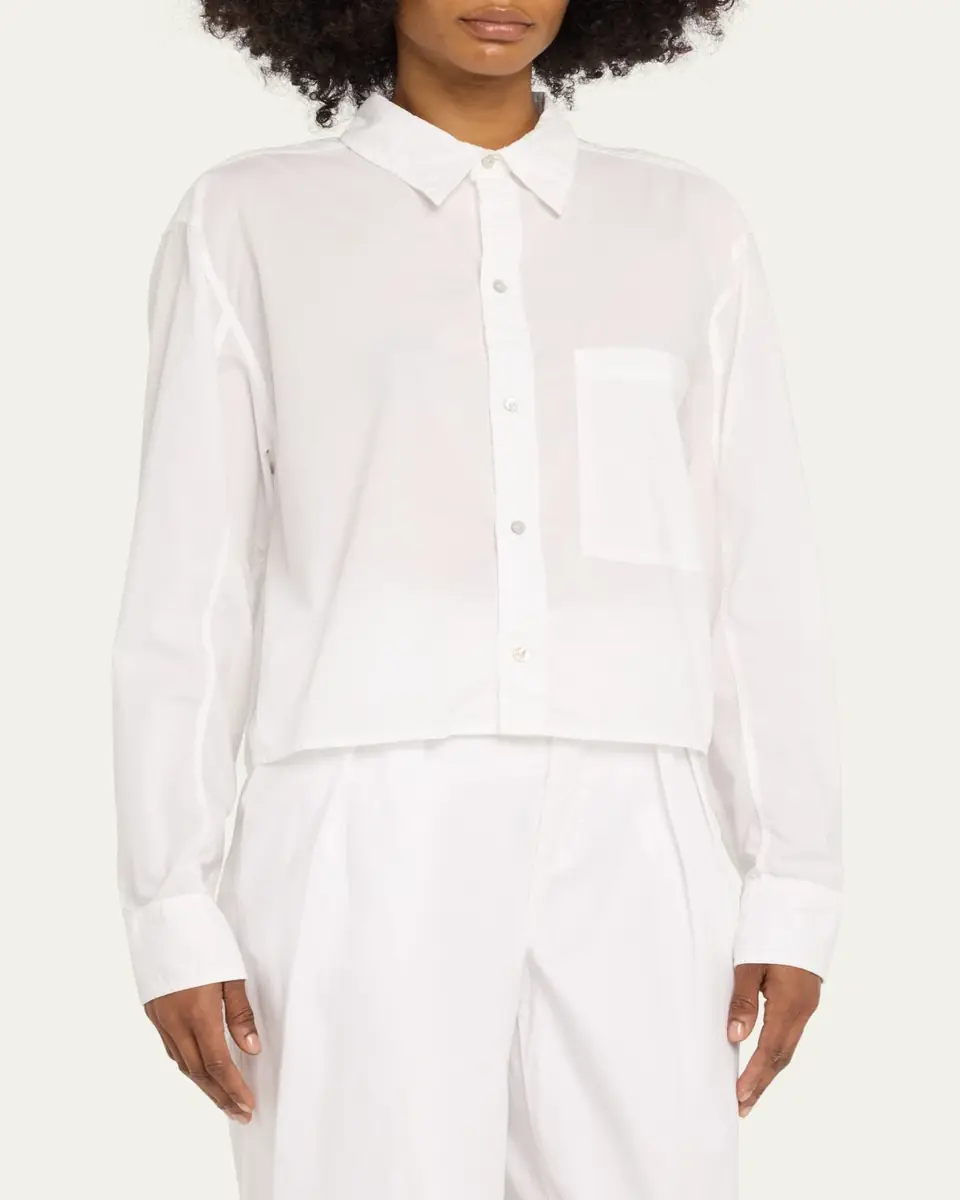 AMO Denim Ruth Cropped Button-Front Shirt | Thumbnail 4
