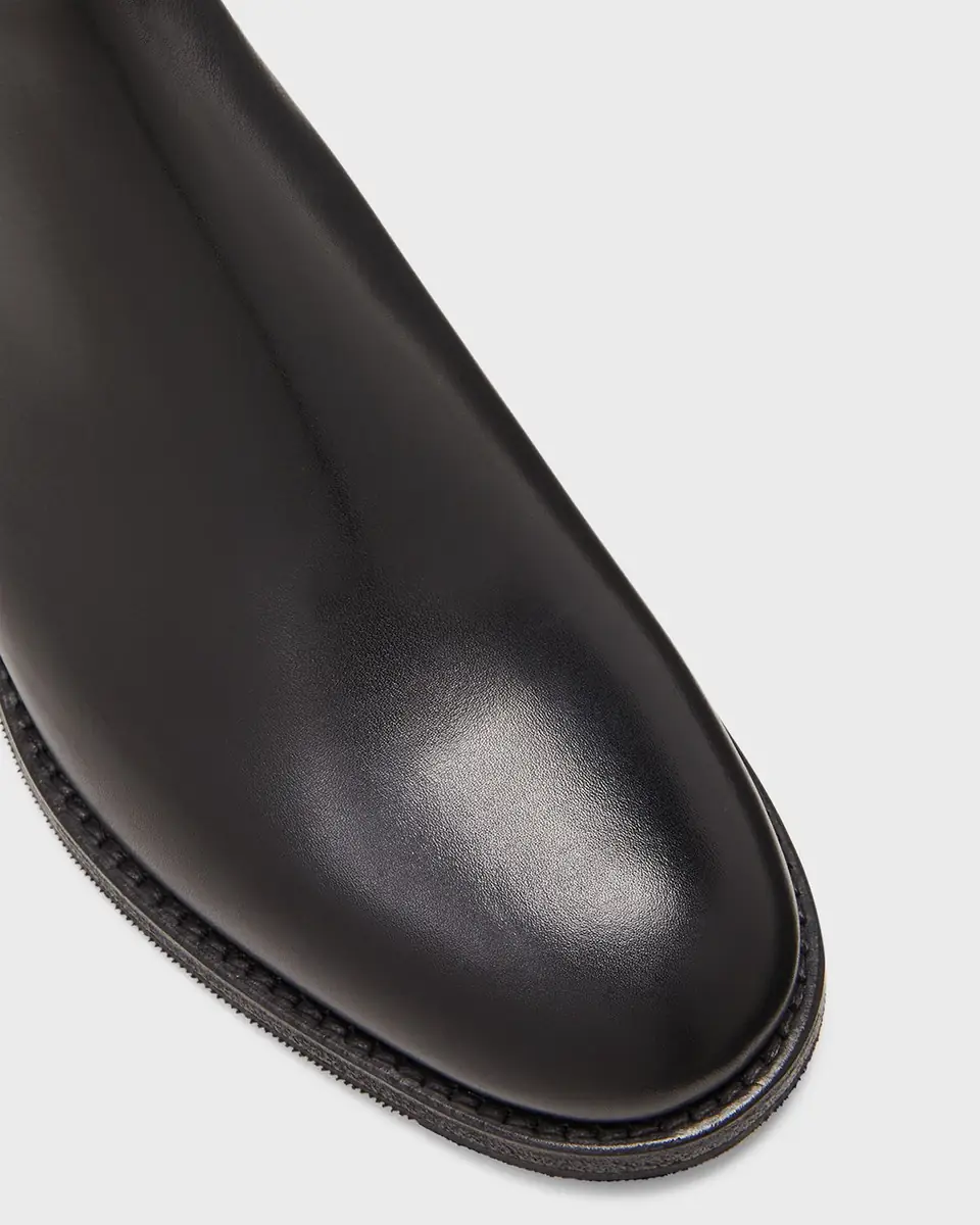Manolo Blahnik Chelsa Leather Chelsea Ankle Booties | Thumbnail 3