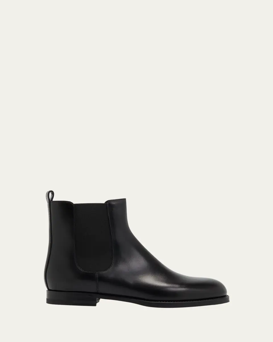 Manolo Blahnik Chelsa Leather Chelsea Ankle Booties | Thumbnail 4
