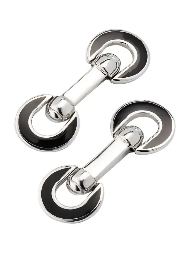 Jan Leslie Men's Horseshoe Enamel Flip Cufflinks