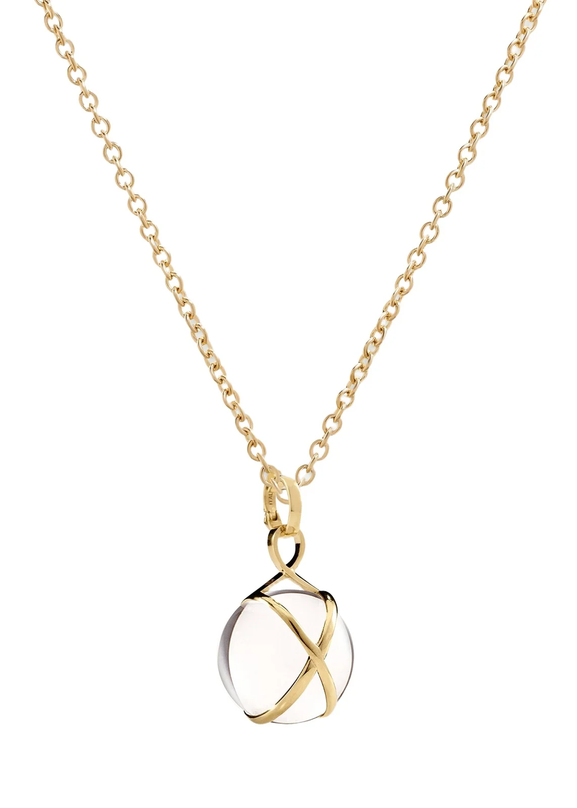 Prisma 18k Gold & Crystal Quartz Medium Pendant Classic Chain Necklace Prisma 18k Gold & Crystal Quartz Medium Pendant Classic Chain Necklace