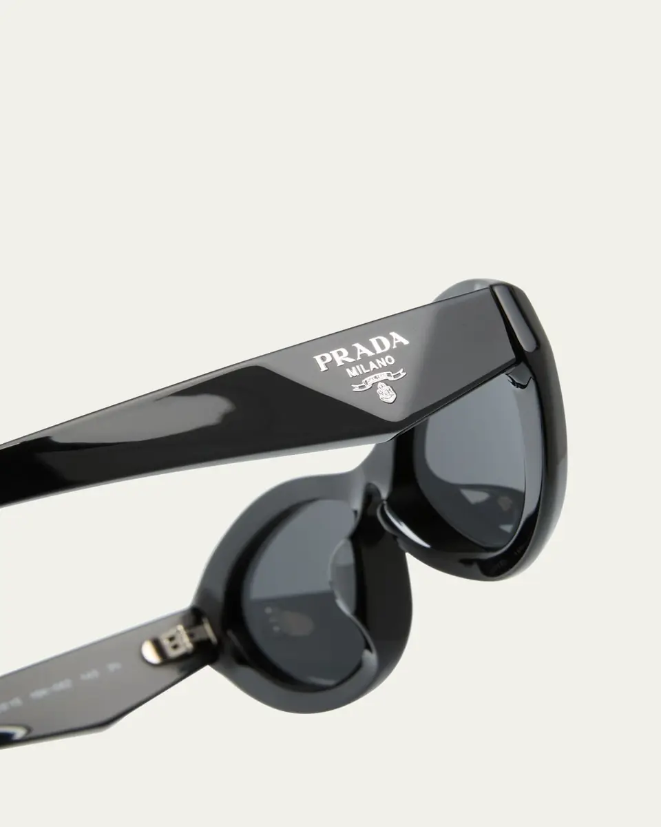 Prada PR 26ZSF Logo Beveled Acetate Oval Sunglasses | Thumbnail 4 Prada PR 26ZSF Logo Beveled Acetate Oval Sunglasses | Thumbnail 4