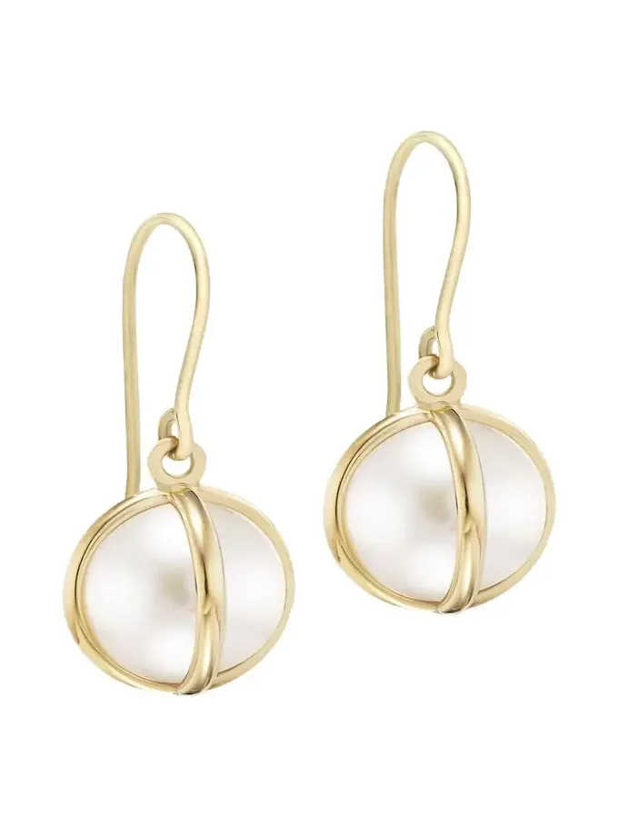 Celeste 18k Gold Pearl Drop Earrings