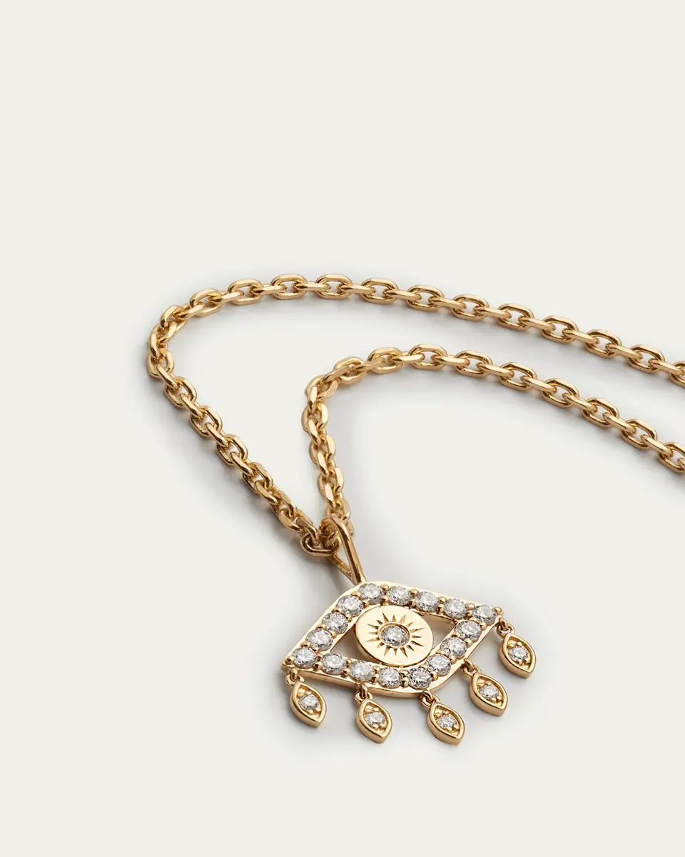 Sydney Evan 14k Gold Diamond Evil Eye Pendant Necklace | Thumbnail 3