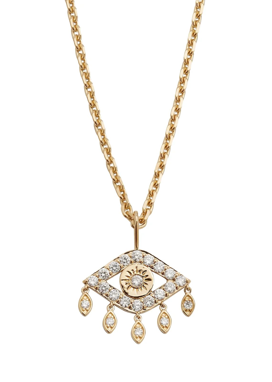 14k Gold Diamond Evil Eye Pendant Necklace 14k Gold Diamond Evil Eye Pendant Necklace