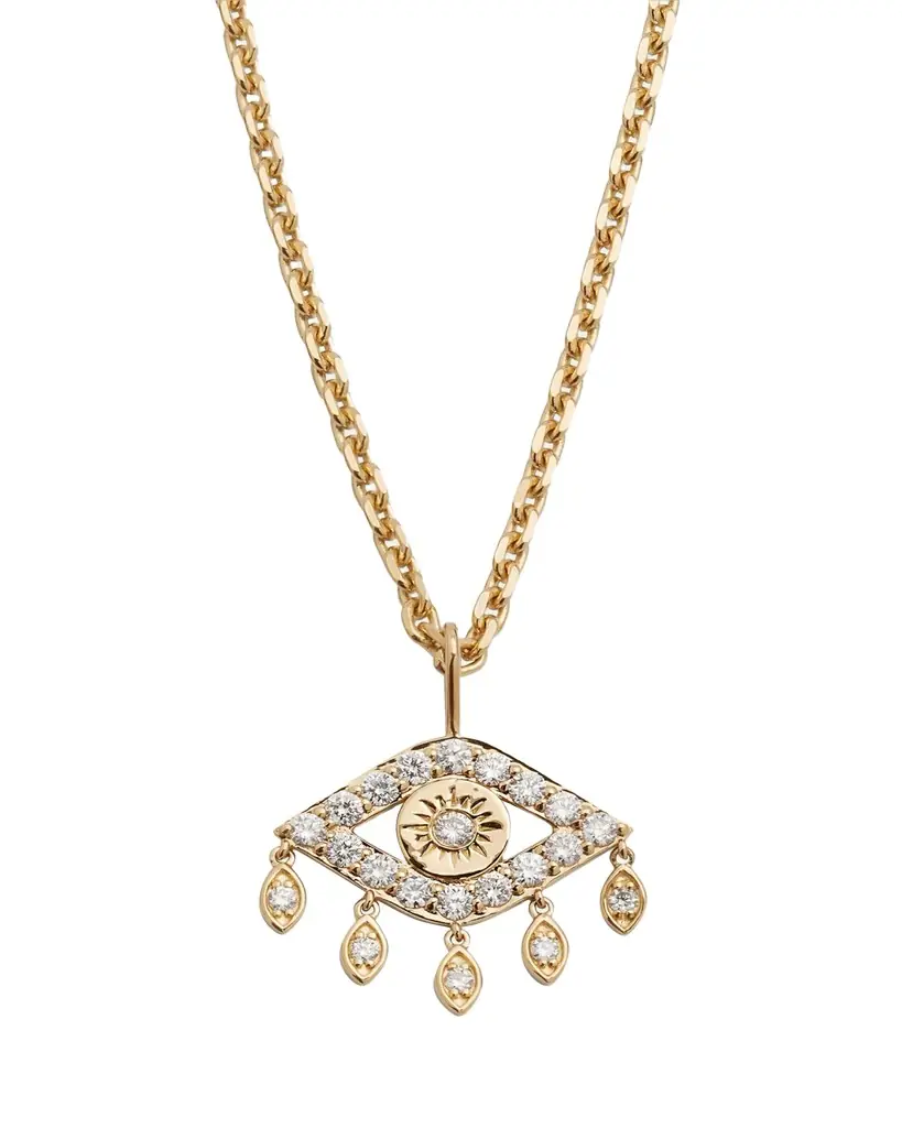Sydney Evan 14k Gold Diamond Evil Eye Pendant Necklace | Image 1 Sydney Evan 14k Gold Diamond Evil Eye Pendant Necklace | Image 1
