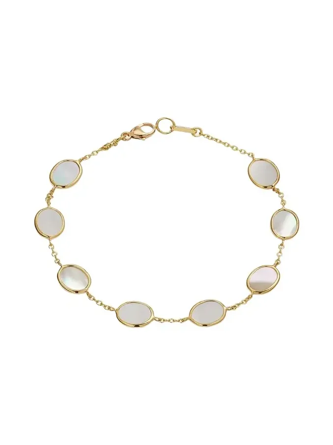 18k Polished Rock Candy Confetti Bracelet in Mother of Pearl