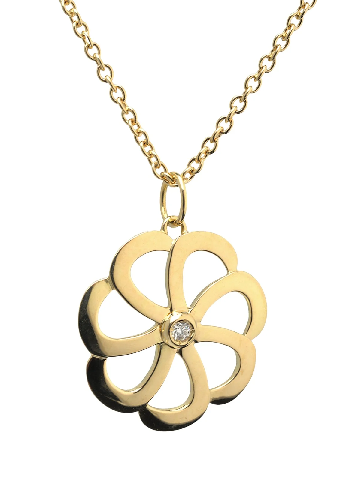 18k Gold Flora Diamond Pendant Necklace