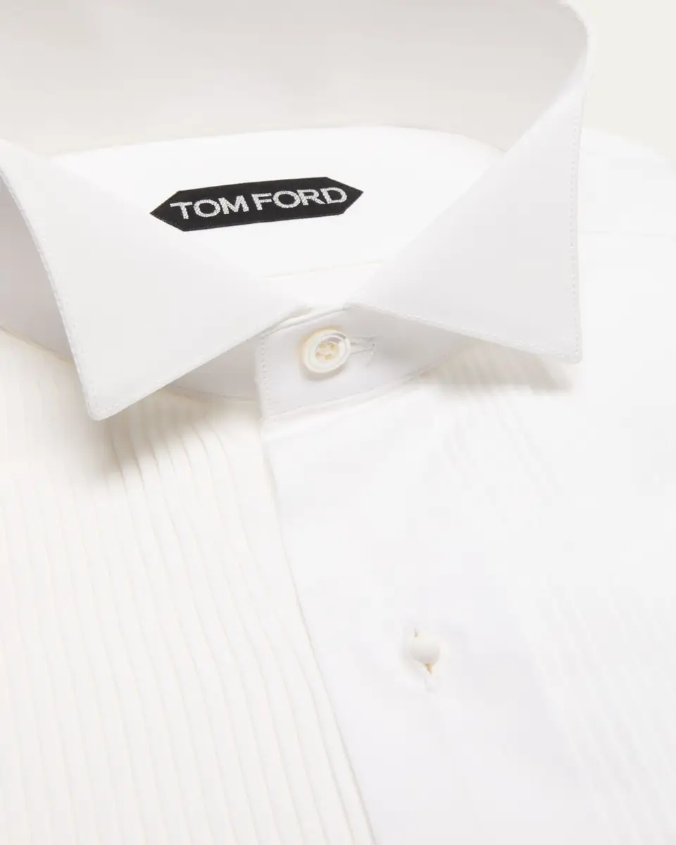 Tom Ford Men's Wingtip Plisse Formal Shirt | Thumbnail 2