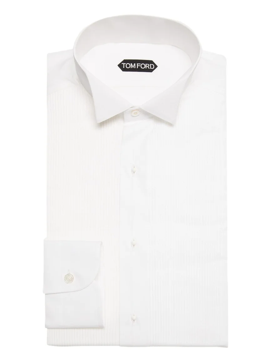 Tom Ford Men's Wingtip Plisse Formal Shirt