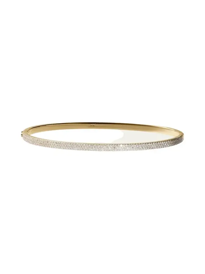 14K Gold Flawless Vanity Diamond Hinge Bangle 14K Gold Flawless Vanity Diamond Hinge Bangle