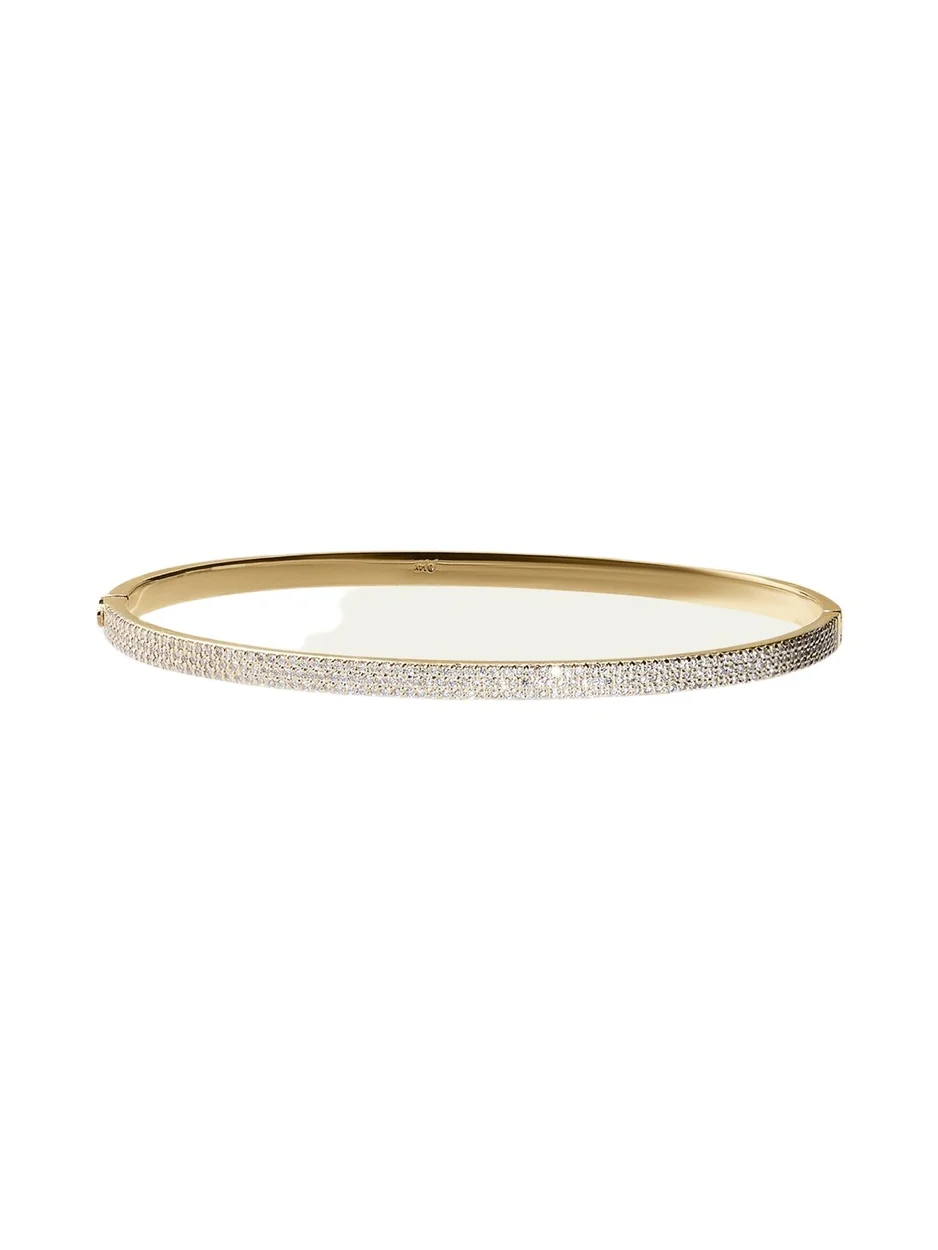 14K Gold Flawless Vanity Diamond Hinge Bangle 14K Gold Flawless Vanity Diamond Hinge Bangle