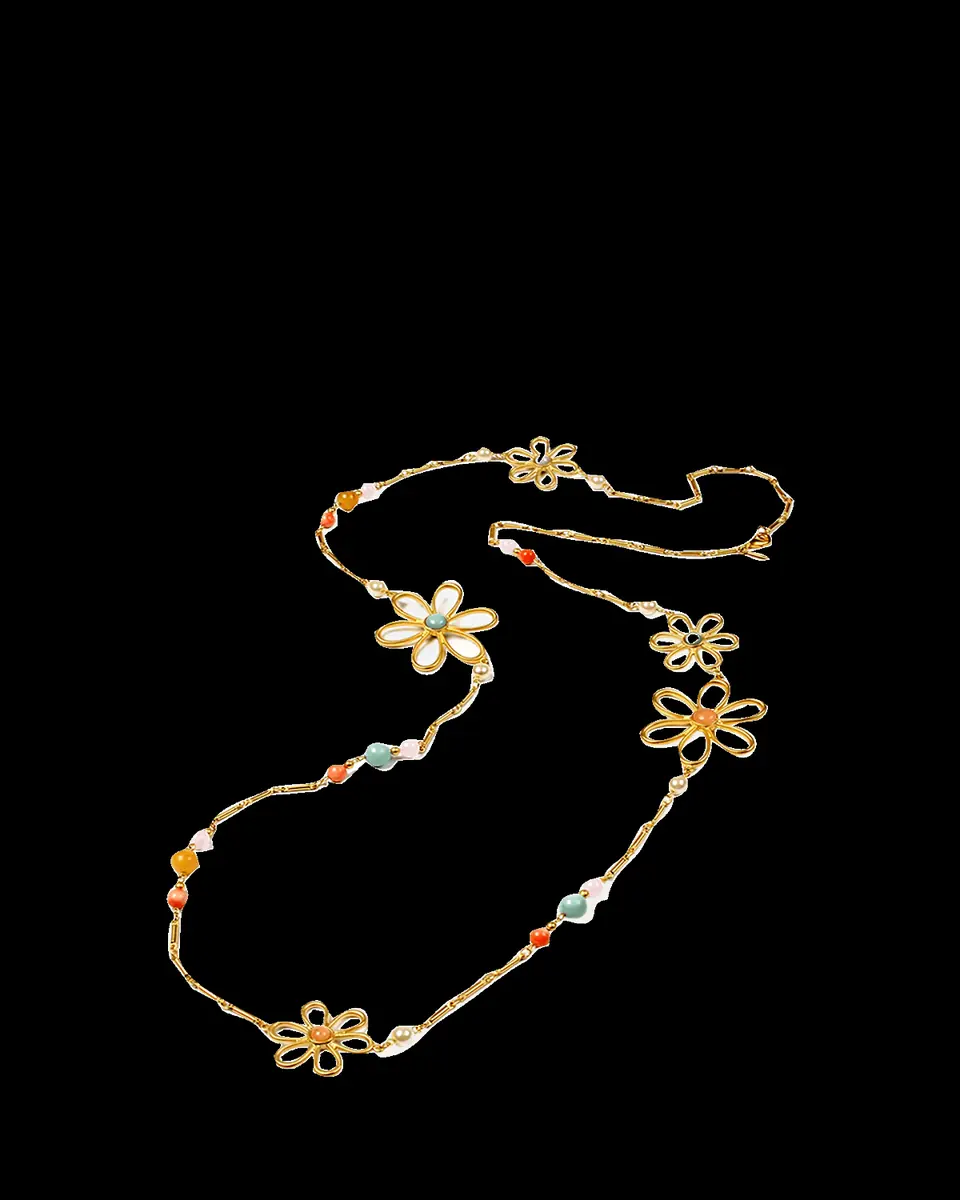 ben-amun Hippie Flower & Bead Long Necklace | Thumbnail 2