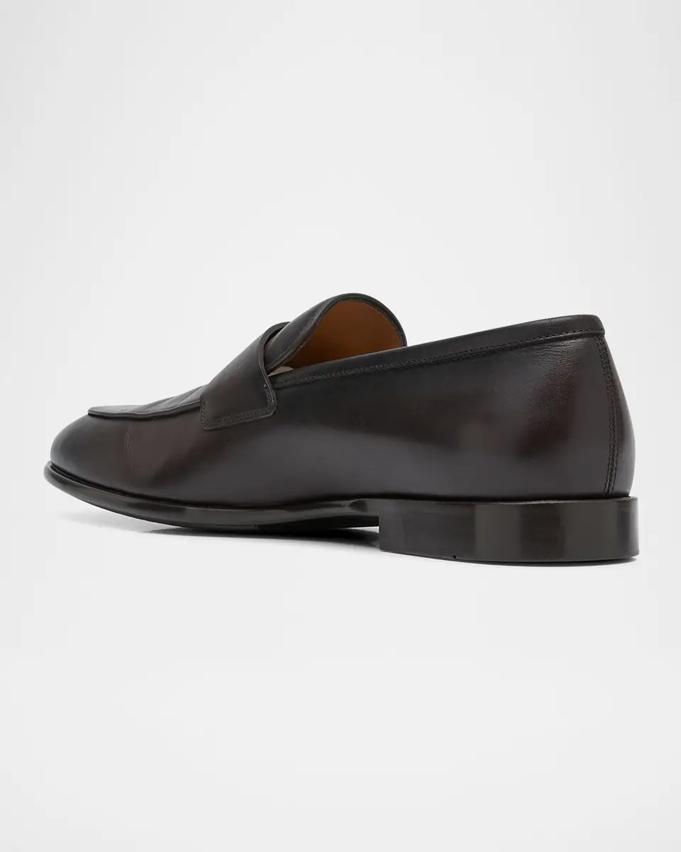 Ferragamo Men's Funes Leather Penny Loafers | Thumbnail 2