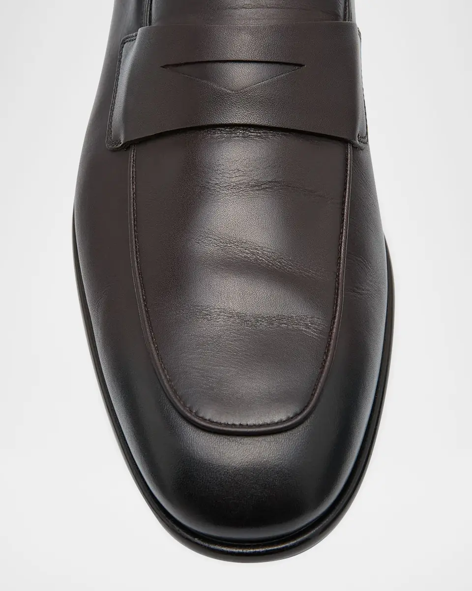 Ferragamo Men's Funes Leather Penny Loafers | Thumbnail 5