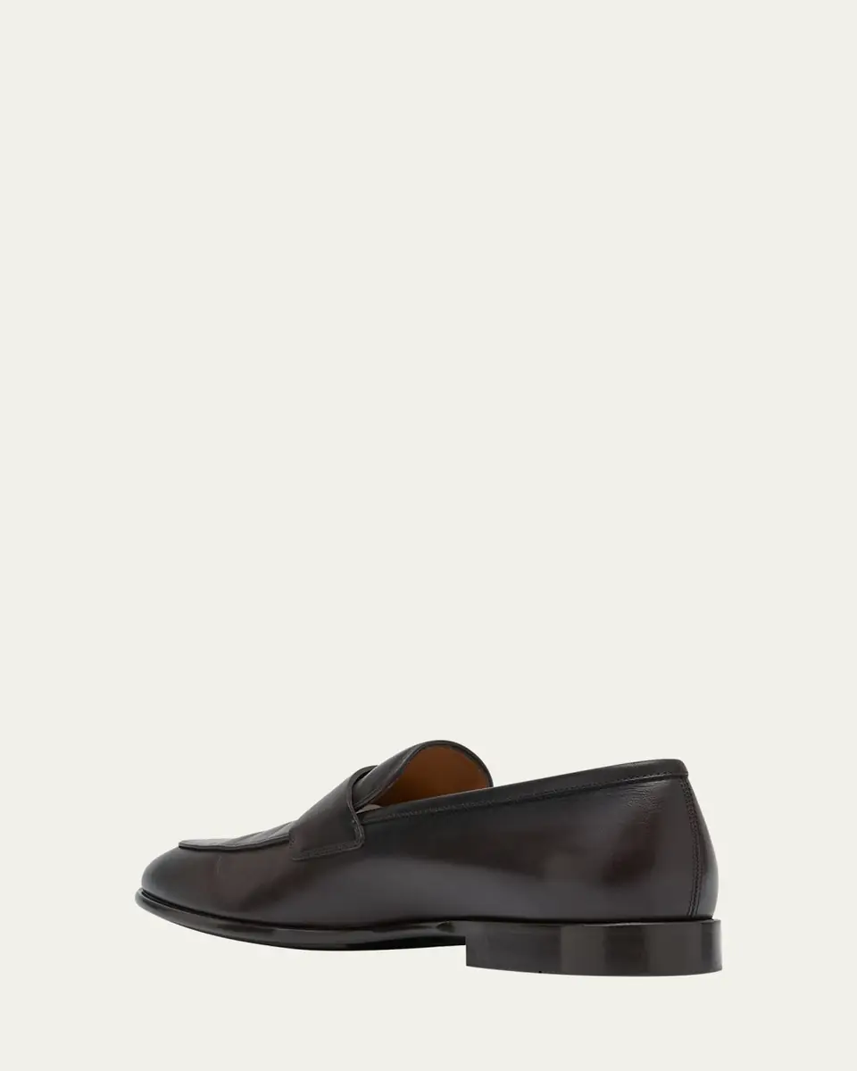 Ferragamo Men's Funes Leather Penny Loafers | Thumbnail 9