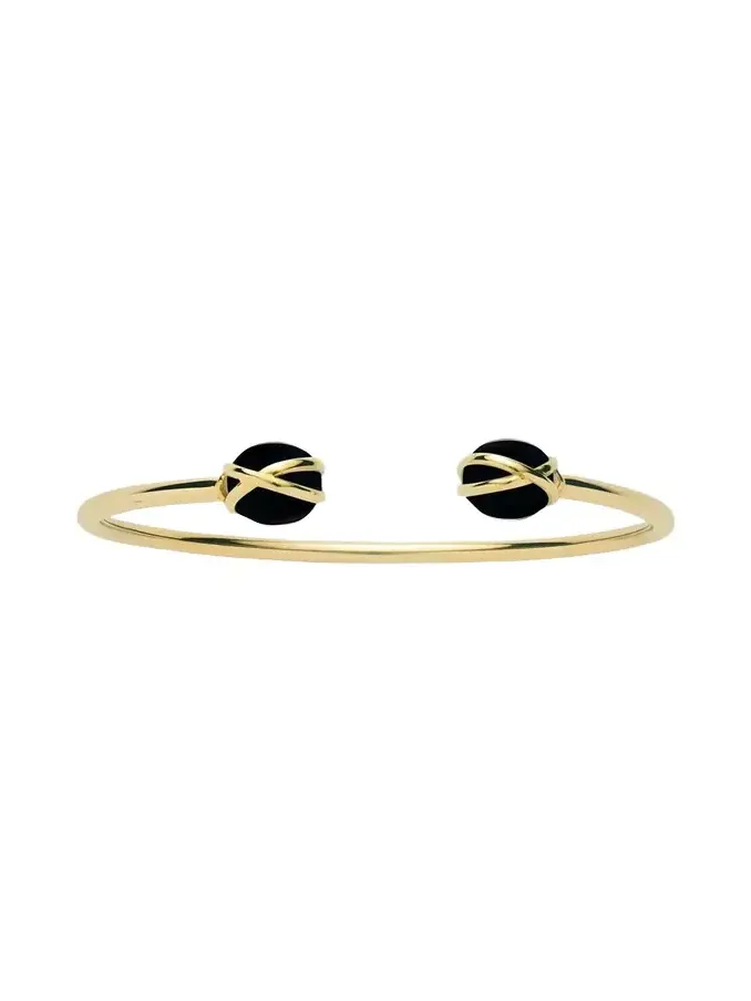 Prisma 18k Gold Bangle Bracelet with Black Agate Prisma 18k Gold Bangle Bracelet with Black Agate