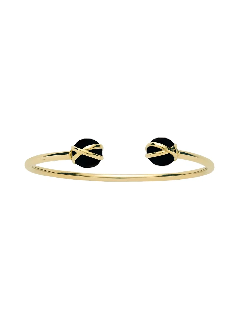 Prisma 18k Gold Bangle Bracelet with Black Agate