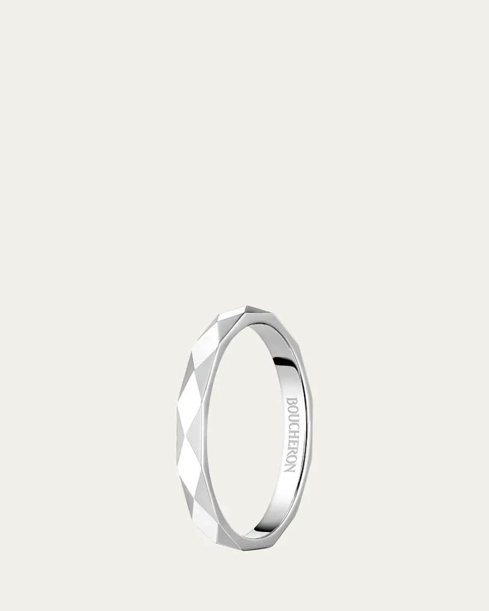 Boucheron Facette Medium Platinum Wedding Band Ring, Size 53 | Thumbnail 3 Boucheron Facette Medium Platinum Wedding Band Ring, Size 53 | Thumbnail 3