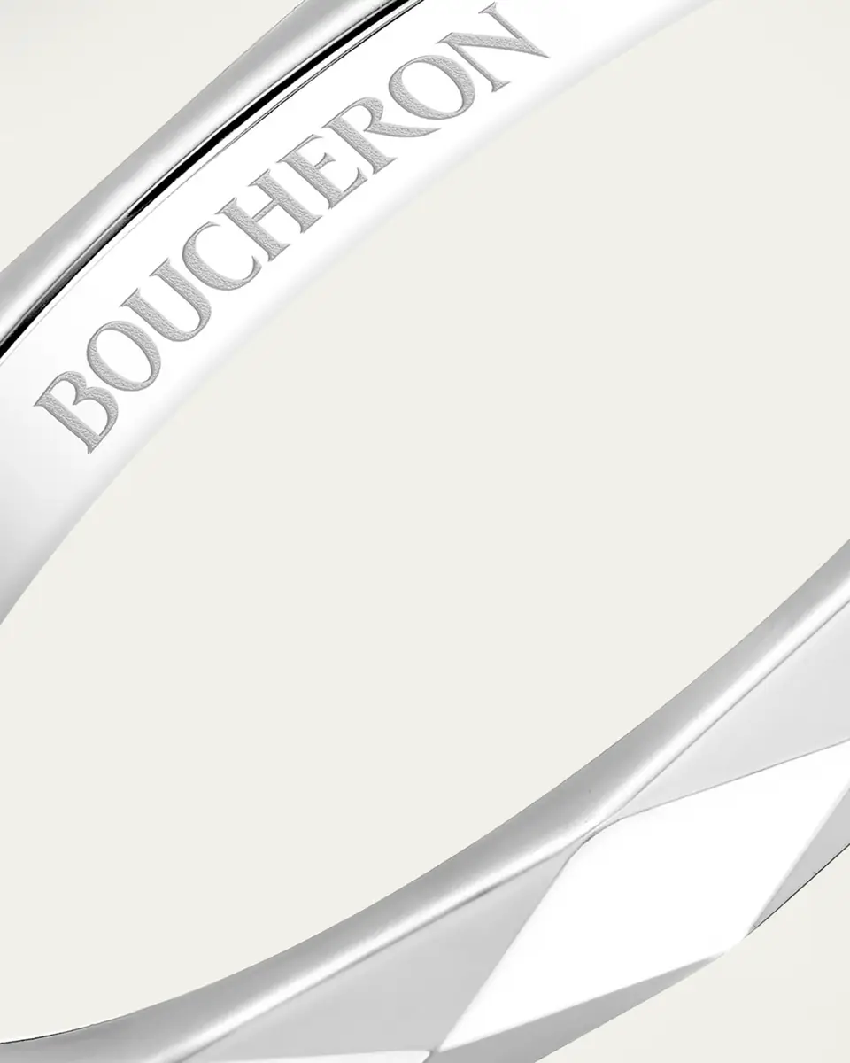 Boucheron Facette Medium Platinum Wedding Band Ring, Size 53 | Thumbnail 4 Boucheron Facette Medium Platinum Wedding Band Ring, Size 53 | Thumbnail 4