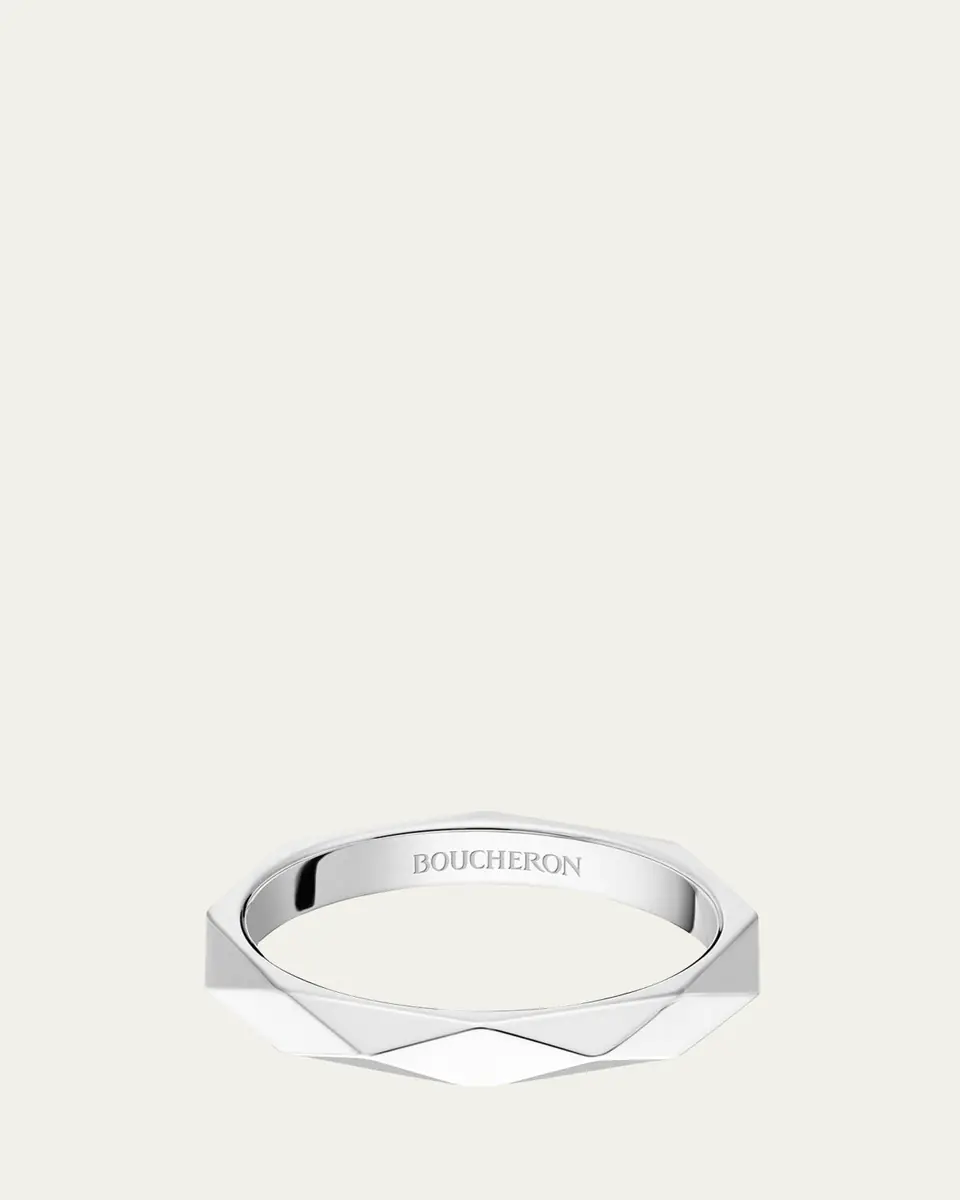 Boucheron Facette Medium Platinum Wedding Band Ring, Size 53 | Thumbnail 6 Boucheron Facette Medium Platinum Wedding Band Ring, Size 53 | Thumbnail 6