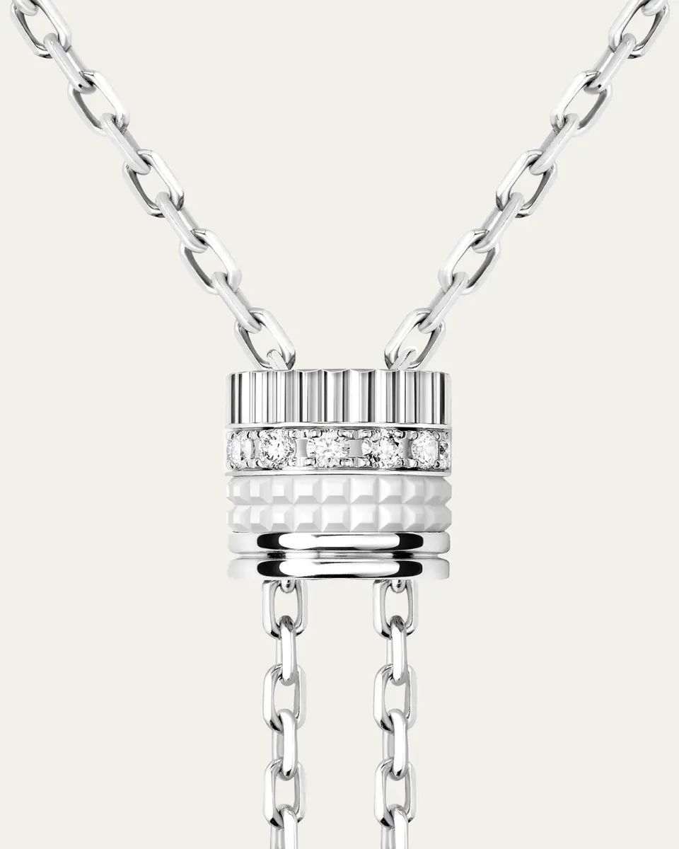 Boucheron Quatre Double White Edition Small 18K White Gold Tie Necklace | Thumbnail 2 Boucheron Quatre Double White Edition Small 18K White Gold Tie Necklace | Thumbnail 2