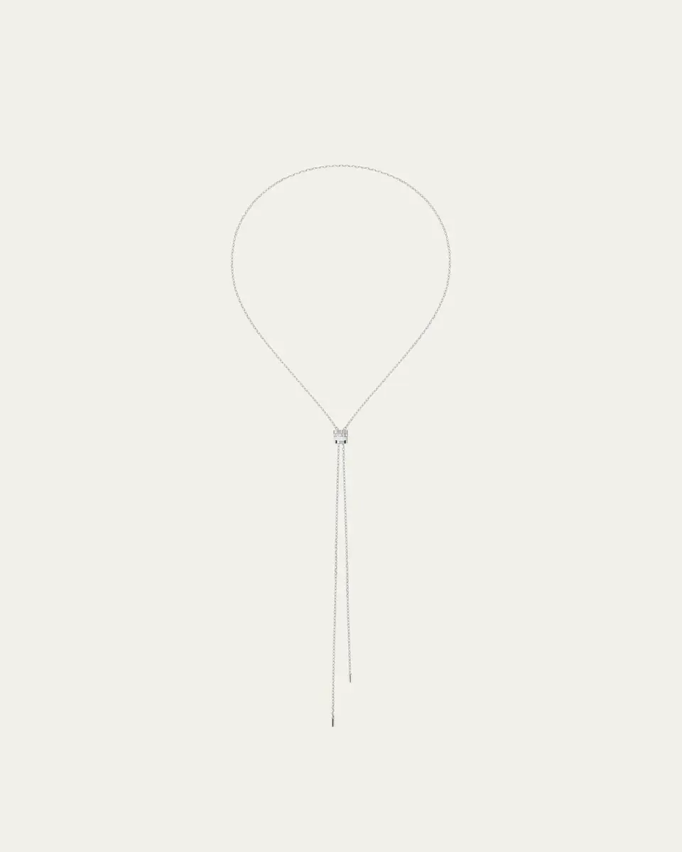 Quatre Double White Edition Small 18K White Gold Tie Necklace
