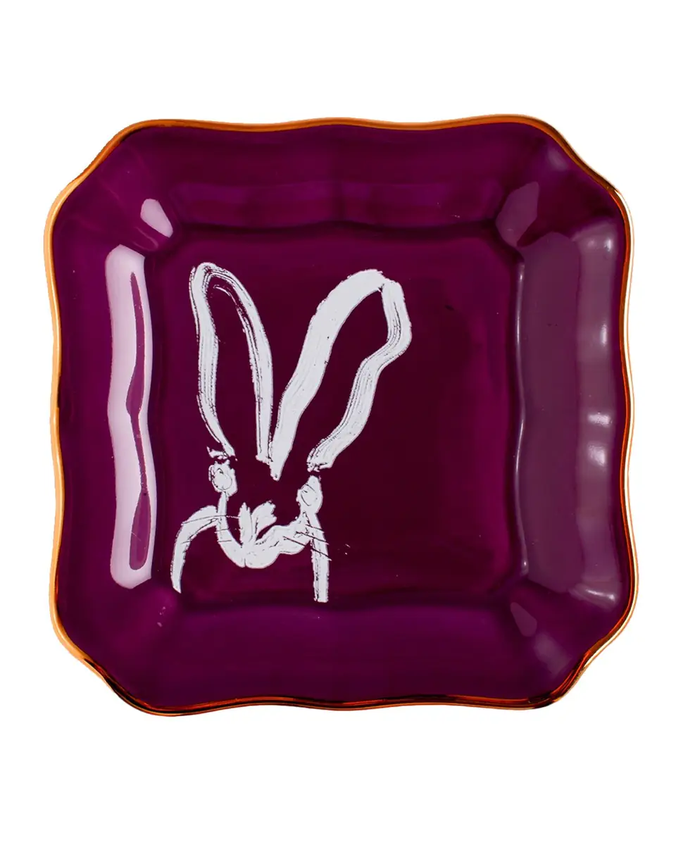 Hunt Slonem Aubergine Portrait Plate | Thumbnail 2