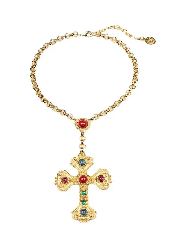 Long Cross Pendant Necklace