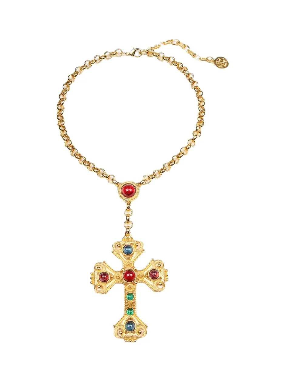 ben-amun Long Cross Pendant Necklace