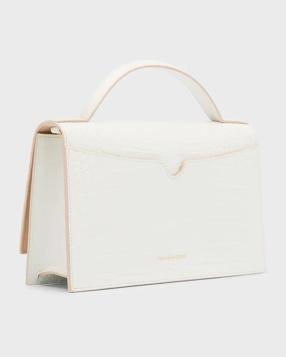 Alexander McQueen Medium Skull Croc-Embossed Top-Handle Bag | Thumbnail 6 Alexander McQueen Medium Skull Croc-Embossed Top-Handle Bag | Thumbnail 6