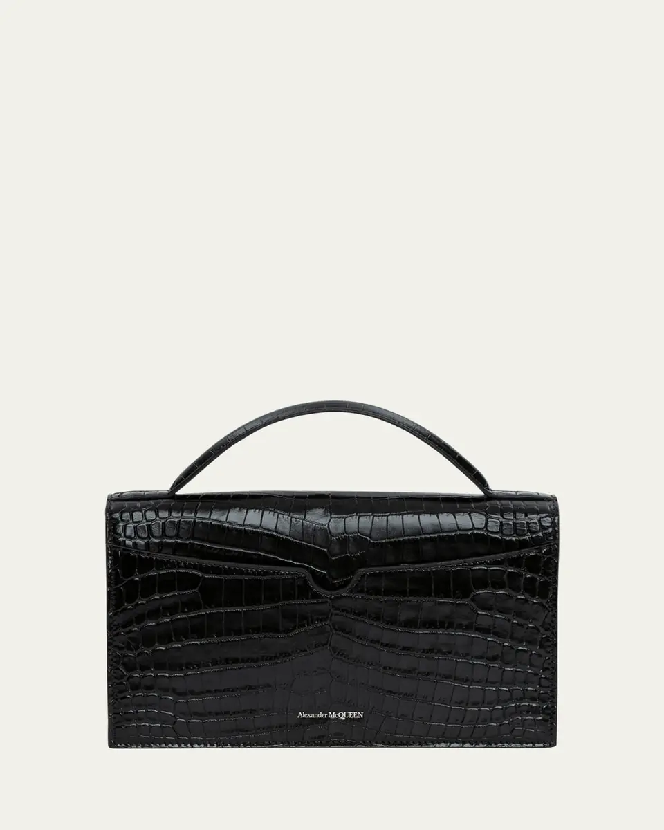 Alexander McQueen Medium Skull Croc-Embossed Top-Handle Bag | Thumbnail 10 Alexander McQueen Medium Skull Croc-Embossed Top-Handle Bag | Thumbnail 10