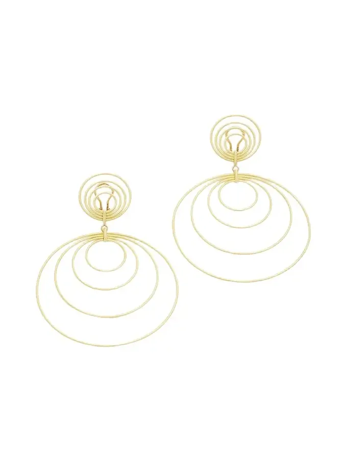Waikiki 18K Yellow Gold Circle Drop Earrings